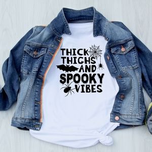 Thick Thighs & Spooky Thighs White Tee Shirt